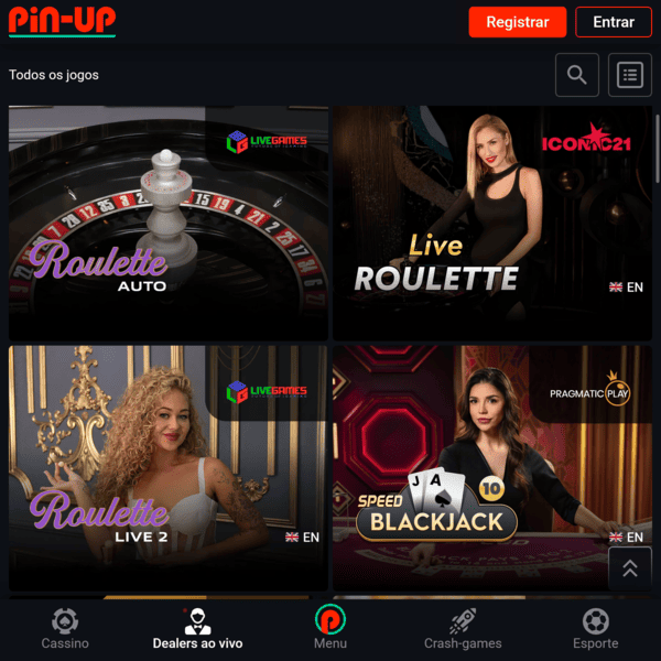 Pin-Up Live Roulette and Blackjack 2