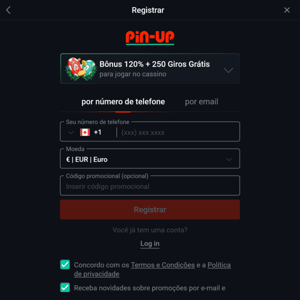 Pin-Up Registration Bonus